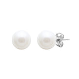 9ct White Gold River Pearl Stud Earrings 7-7.5mm