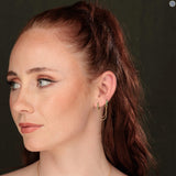 Scream Pretty Emerald Green Double Chain Connector Single Stud Earring