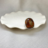 Natural Green Amber Included Ring