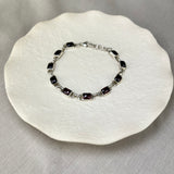 Sterling Silver Handmade Garnet Bracelet