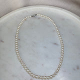 9ct White Gold Akoya Pearl Row Necklace 5-5.5mm