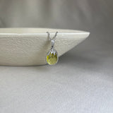 9ct White Gold Lemon Topaz Diamond Tropical Pendant