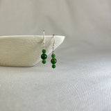 Sterling Silver Jade Bead Handmade Drop Earrings