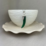 Sterling Silver Green Agate Tusk Pendant