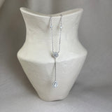 Vintage Design Sterling Silver Y-Shape Halo CZ Necklace