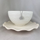 Sterling Silver Open Rose CZ Necklace