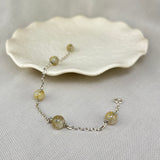 Sterling Silver Handmade Rutilated 'Angel Hair' Quartz Chain Bracelet