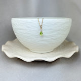 9ct Yellow Gold Peridot Diamond Pear Shape Pendant