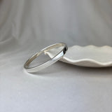 Sterling Silver Oval Flat Profile Hinged Bangle