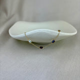 9ct Yellow Gold Multi Gemstone Rectangular Octagonal Rubover Bracelet