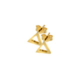 9ct Yellow Gold Open Triangle Stud Earrings