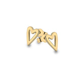 9ct Yellow Gold Open Heart Stud Earrings