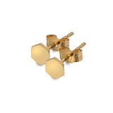 9ct Yellow Gold Hexagon Stud Earrings