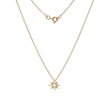 9ct Yellow Gold Starburst CZ Necklace