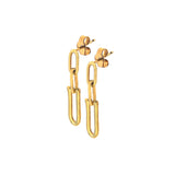 9ct Yellow Gold U-Shape Link Drop Earrings