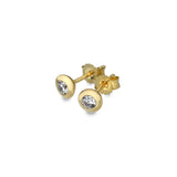 9ct Yellow Gold Modern Solitaire CZ Stud Earrings 5mm