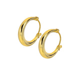 9ct Yellow Gold Crescent Profile Hoop Earrings 15mm