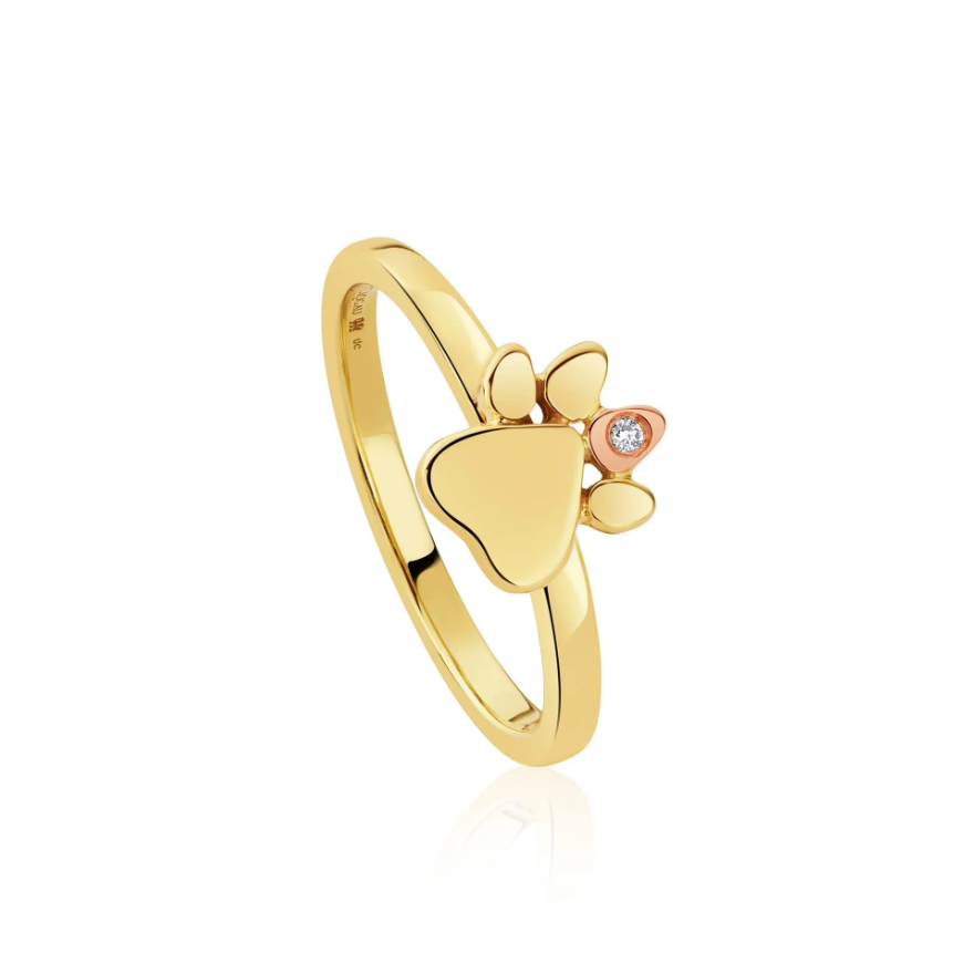 Clogau Gold 9ct Gold Paw Prints Ring