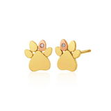 Clogau Gold 9ct Gold Paw Prints Stud Earrings