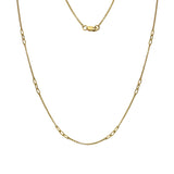 9ct Yellow Gold Chain Link Station Necklace