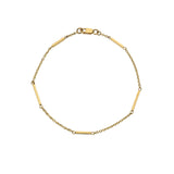 9ct Yellow Gold Bar and Chain Station Bracelet
