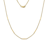 9ct Yellow Gold Bar and Chain Station Necklace