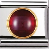 Nomination Big Size Gold Precious Stone Round Garnet Charm SALE