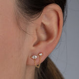 Scream Pretty Chain Linked Droplet Single Stud Earring Gold Plated