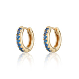 Scream Pretty Blue Stones Huggie Hoop Earrings Gold Plated