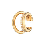 Scream Pretty Illusion Double Band Single Ear Cuff CZ Gold Plated