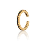 Scream Pretty Slim Black Stone Single Ear Cuff Gold Plated