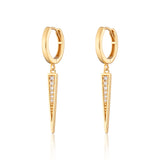 Scream Pretty Sparkling Spike Hoop Earrings Gold Plated