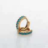 Scream Pretty Turquoise Stones Huggie Hoop Earrings Gold Plated