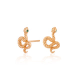 Scream Pretty Snake Stud Earrings Gold Plated