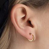 Scream Pretty Black Stones Teeny Tiny Stud Earrings Gold Plated