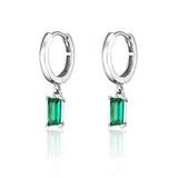 Scream Pretty Baguette Green Charm Hoop Earrings