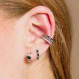 Scream Pretty Baguette Green Huggie Hoop Earrings
