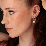 Scream Pretty Green Stones Trinity Stud Earrings Gold Plated