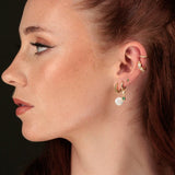 Scream Pretty Green Stones Trinity Stud Earrings Gold Plated