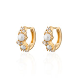 Scream Pretty Hannah Martin Pearl Huggie Hoop Earrings Gold Plated