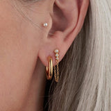 Scream Pretty Hannah Martin Chained Pearl Drop Stud Earrings Gold Plated