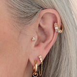 Scream Pretty Hannah Martin Pearl Sparkle Flat Back Single Stud Earring Gold Plated
