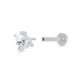 Scream Pretty Hannah Martin Pearl Sparkle Flat Back Single Stud Earring