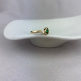 18ct Gold Tsavorite Garnet Diamond Pear Shape Trilogy Ring