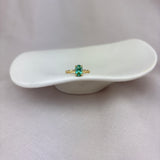 18ct Yellow Gold Capri Green Tourmaline Diamond Solitaire Ring