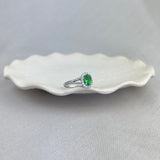 18ct White Gold Tsavorite Garnet Diamond Oval Halo Cocktail Ring