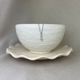 18ct White Gold Diamond Petite Pear Shape Droplet Necklace