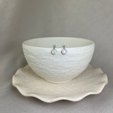 18ct White Gold Opal Diamond Drop Earrings