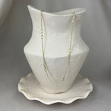 9ct Yellow Gold Chain Link Station Necklace