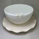 9ct Yellow Gold Open Heart Stud Earrings
